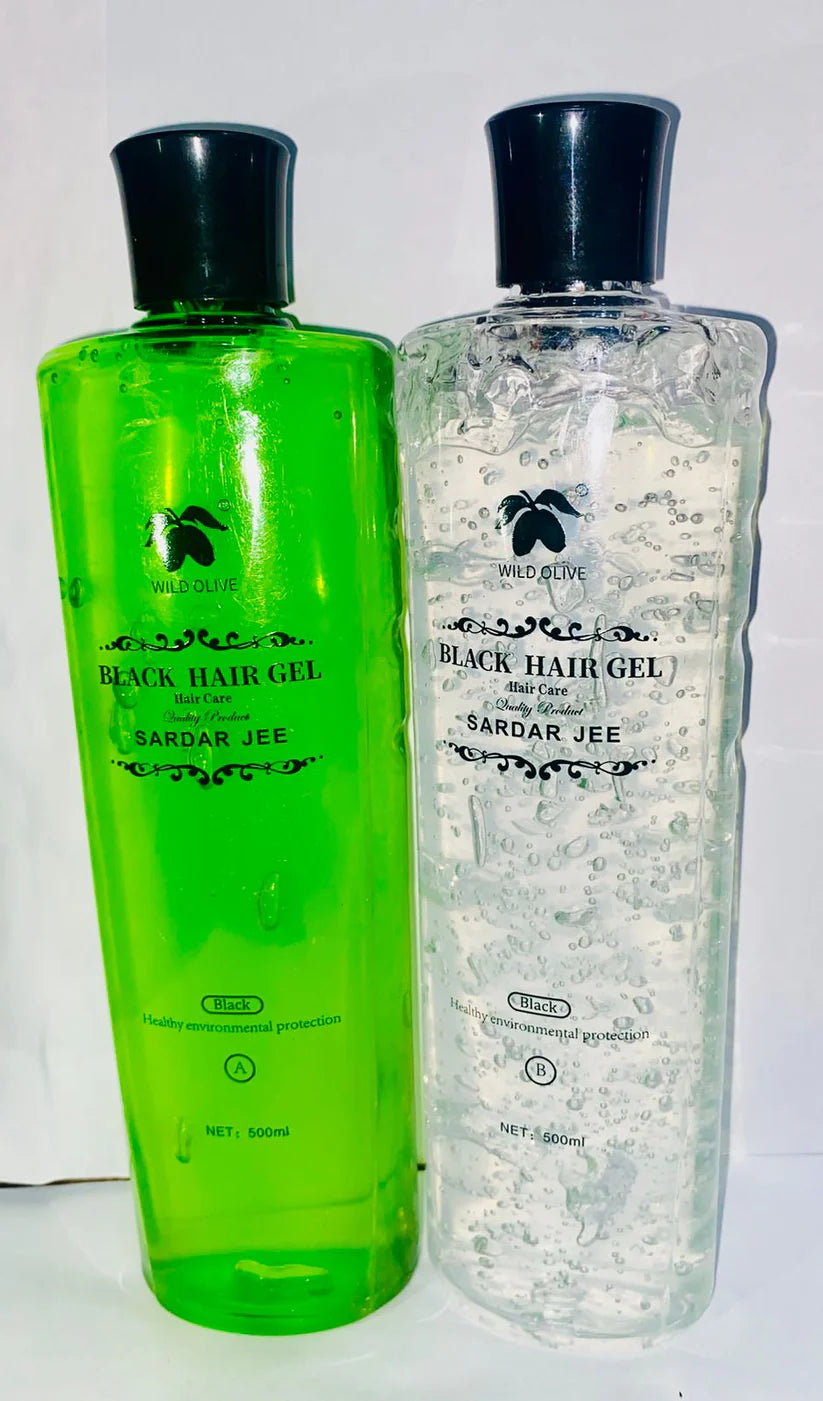 Sardar Jee Black And Dark Brown Hair Dye Gel with Oil – Smooth, Long-Lasting Color | 2 Bottles (1000ml)